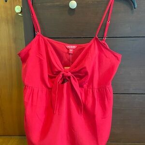 Guess Red Tie-Front Camisole Top